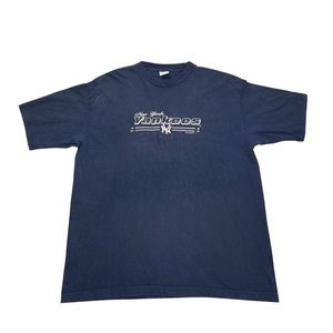 Y2K Vintage True Fan 2001 NY Yankees Navy T-Shirt Men's XL